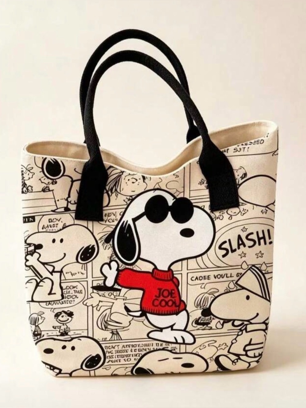 Peanut Snoopy Print Canvas Tote Bag